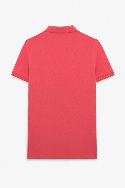 GRIMELANGE Skyloom Men's 100% Cotton Short Sleeve Regular Fit Pomegranate Flower Polo Neck T-Shirt