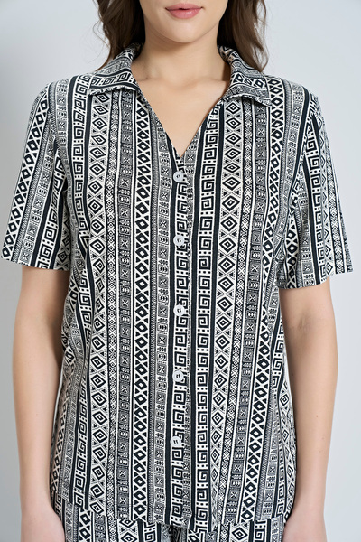 Pijadore Set de pijamale pentru femei, cămașă cu model de țiglă