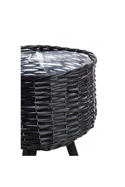 Bizzotto Ghiveci decorativ din bambus negru Ø26x20/45h