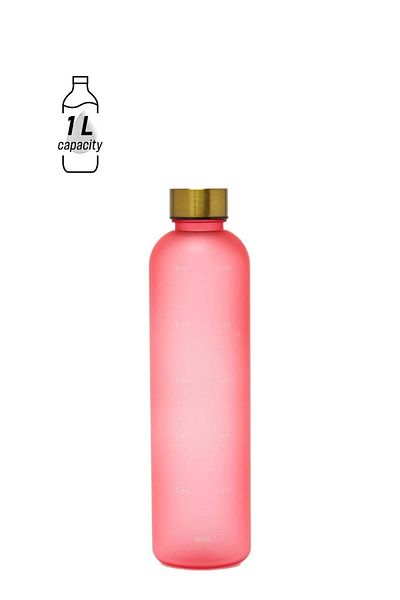 PRICKLY PEAR Pink DAY 1L Water Tracking Bottle for Fitness, Sports, and Hydration Goals