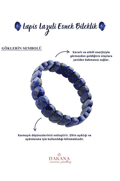 DAKANA JEWELLERY Faceted Cut Lapis Lazuli Natural Stone Bracelet