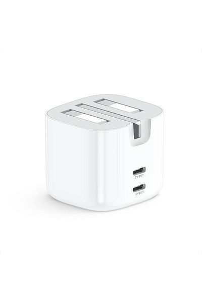 Ugreen 2-Port PD 40W Fast USB C Charger Foldable iPhone 16 Plug iPad Mini Block Type C Charging Wall