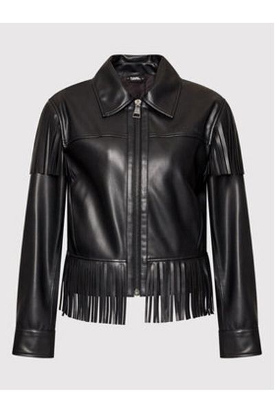 Karl Lagerfeld Women's Faux Leather Jacket 220W1405 Black