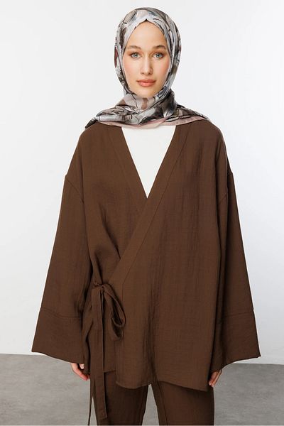 Mooncorn Mink Rossel Pattern Cotton Shawl