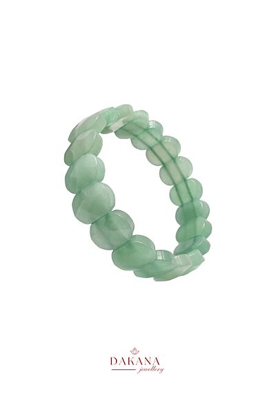 DAKANA JEWELLERY Certified Faceted Cut Aventurine Natural Stone Bracelet