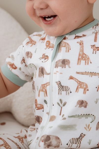 Lollie Baby&Kids 0.5 Tog Summer Baby & Kids Sleeping Bag 100% Cotton - Safari Animals