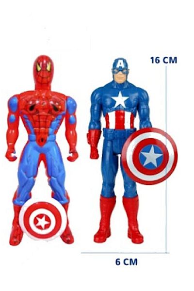 rexa Superhero Action Figure Set – Captain America, Spider-Man, Superman & Batman | 28 x 40 cm Multi-Pack