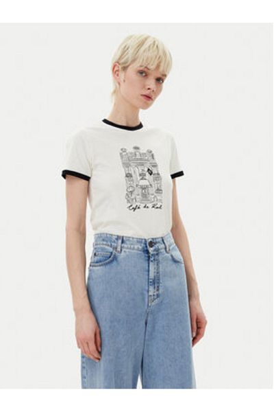 Karl Lagerfeld Women's T-Shirt A2W17087 Ecru