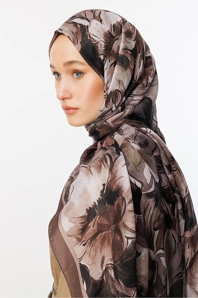 Mooncorn Walnut Rossel Pattern Cotton Shawl