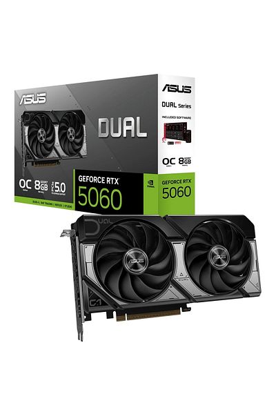 ASUS Dual-Rtx5060-O8G-Nvidia-Geforce-Rtx 5060-8Gb Gddr7-128Bit--Oc-Hdmi-3Xdp-Dlss3 Graphics Card
