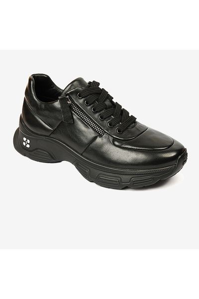 Greyder Women's Black Genuine Leather Sneaker Shoes 4K2Sa59122