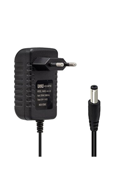 Powermaster Weko 24 Volt 1 Amper 24 Watt Plastik Kasa Priz Tipi Adaptör (5.5x2.5 Uçlu)