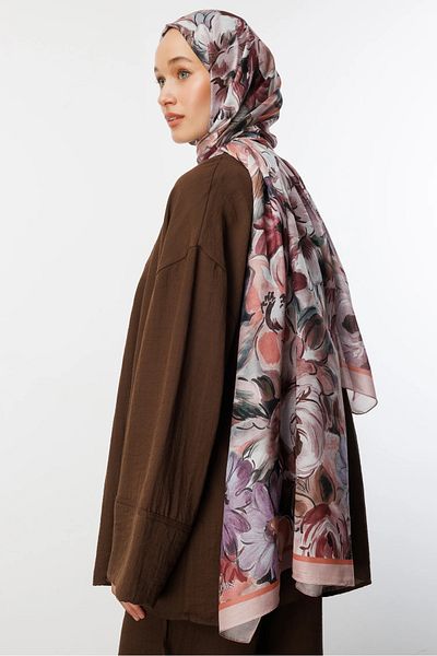 Mooncorn Powder Rossel Pattern Cotton Shawl