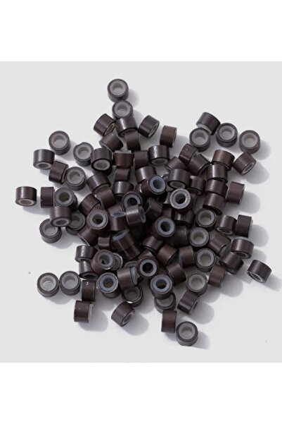 MutluBiDünya 100 Adet Koyu Kahverengi Saç Kaynak Boncuğu Tinsel Takma Boncuğu