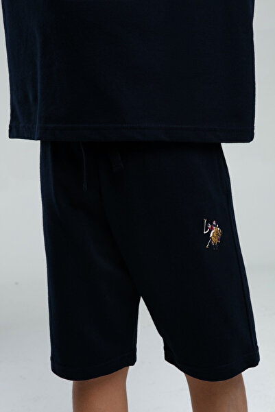 U.S. Polo Assn. Boy's Black T-Shirt Bermuda Suit