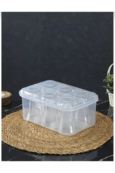 stilsenin34 6 Bardak Kapasiteli Piknik Çay Bardağı Taşıma Aparatı Bardak Kutu...