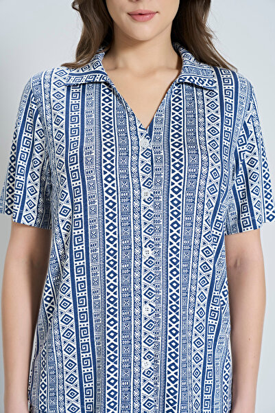 Pijadore Жіночий комплект піжами з сорочкою та шортами з візерунком «Кераміка»