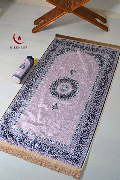 Bilenler Keseli Seccade - 70x110 cm - Taşınabilir - İnce, Şık ve Etnik Desenli