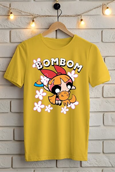 New Shine تي شيرت Powerpuff Girls بطبعة زهر البرتقال مقاس كبير