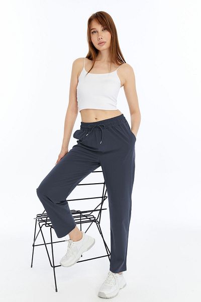 OXVİN Pantaloni de sport largi din țesătură parașută oversize pentru femei, pantaloni casual (VARĂ)