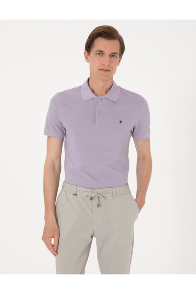 Pierre Cardin Lila Slim Fit %100 Pamuk Polo Yaka Basic Tişört 50291625-VR034