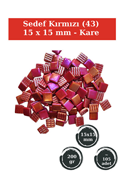 Zen Mozaik Sanatsal Mozaik Çalışmalarınız için 15 x15 mm - Kare Cam Mozaik Ta...