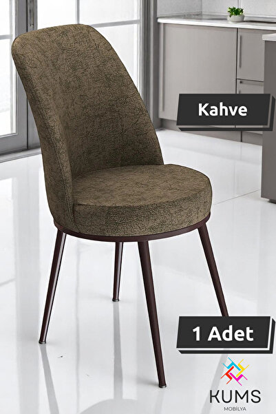 Genel Markalar 1 Adet Mutfak, Salon ve Yemek Sandalyesi – Silinebilir Kumaş, Metal Ayak