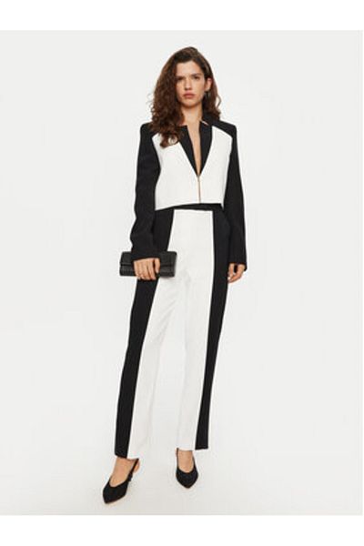 Karl Lagerfeld Pantaloni din material textil pentru femei A1W10125 Alb, Negru