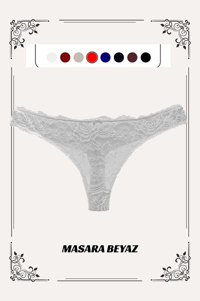 MİSTİRİK Λευκό Masara Μοντέλο Δαντέλα Λεπτομερή εσώρουχα με μαλακό κορδόνι
