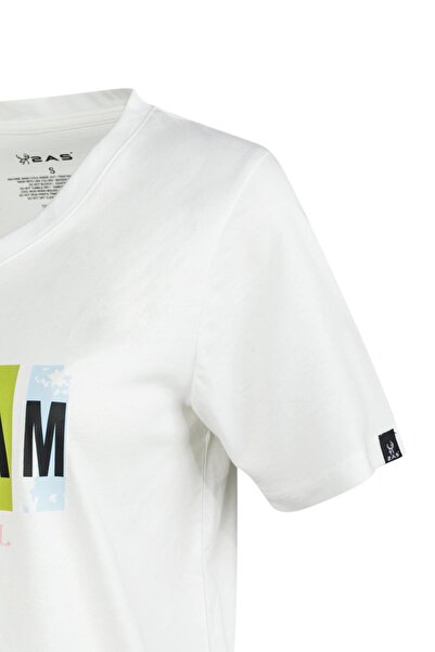 2AS Жіноча футболка з V-подібним вирізом та принтом Alone 404