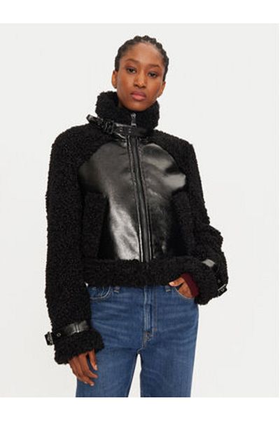 Karl Lagerfeld Women's Faux Leather Jacket 246W1507 Black