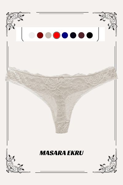 MİSTİRİK Εκρού Χρώμα Masara Μοντέλο Δαντέλα Λεπτομερή εσώρουχα μαλακά κορδόνια