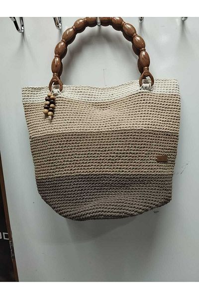 HANMADE Round Base Hand Knitted Color Gradient Handbag