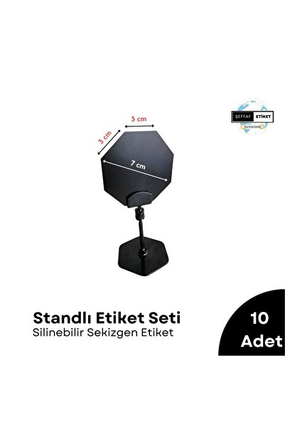 Şeffaf Etiket 10 buc. Suport etichetă cu suport și set de etichete negre octo...