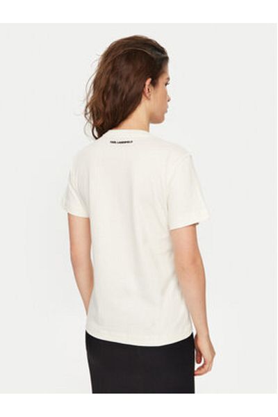 Karl Lagerfeld Women's T-Shirt A1W17129 Ecru