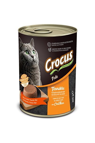 Crocus Yetişkin Kedi Tavuklu Pate Yaş Mama 400g Skt:08/2027