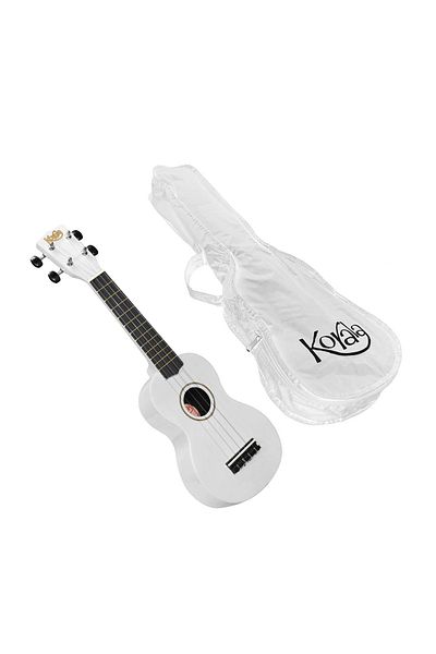 Korala UKS30WH Soprano ukulele set, white, bag, 3 frets