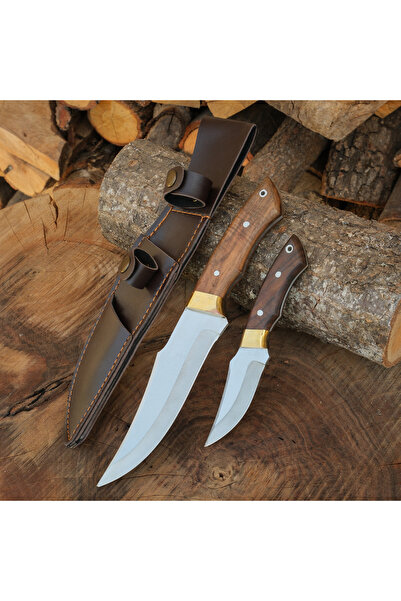 kösemehmet Babalı Oğullu Kamp Bıçağı Seti - Ceviz Sap