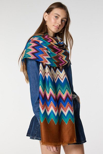 Axesoire 15080 Zizgaz Patterned Camel Shawl
