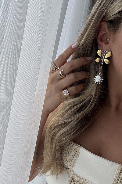 H&S AKSESUAR Design Brand Model Butterfly Earrings