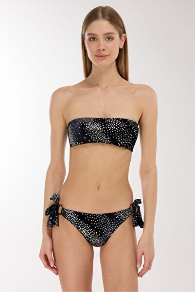 AYYILDIZ 5623 Black Velvet Strapless Bikini Set