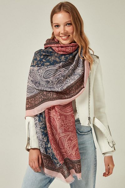 Axesoire 11188 Shawl Patterned Pink Shawl
