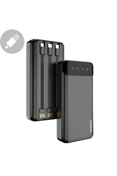 DUDAO Powerbank Dudao K6Pro Plus capacity with 3 built-in cables 20000mAh USB Type C micro USB Lightnin
