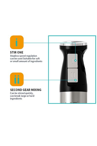 LAC LAICHY 4 In 1 Blender, 800w 2-speed And Turbo Mode,600ml Container,for Smoothie Sauces Food Soups