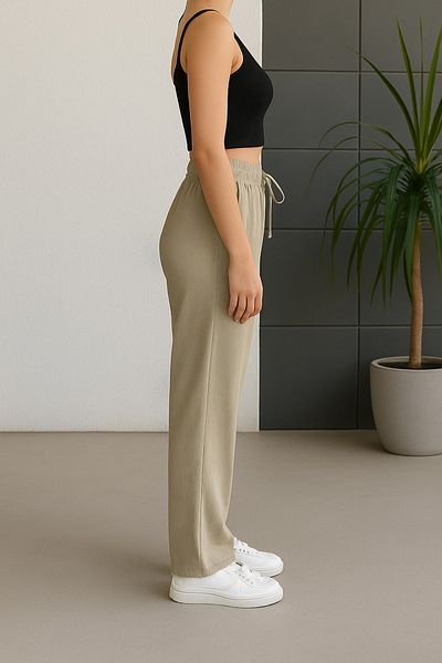 freemen Women's High Waist Gabardine-Linen Textured Pants – Breathable Fabric, 4 Seasons Comfort