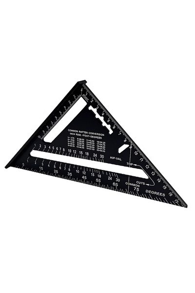 Globalport Retail Echer multifunctional triunghiular, aluminiu, 90 grade, gravat, cu talpa, 188x188x265 mm