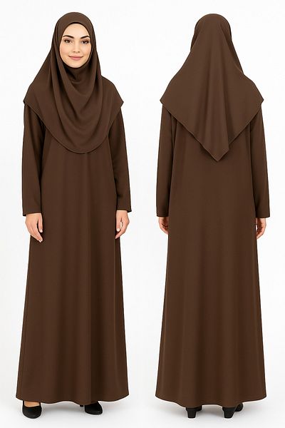 ZEHRANAZ NAMAZ ELBİSESİ Prayer Dress (Dark Milk Coffee)