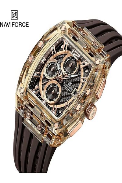 Naviforce Men's Watch Fashion Sport Rectangle Wrist Watches (Chronograph/Waterproof/Luminous/Calendar)