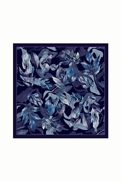 Mooncorn Navy Blue Lorya Pattern Cotton Scarf