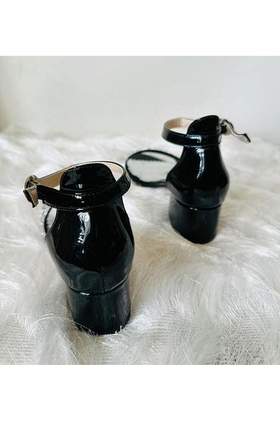 Gala Open Front Stone Heeled Children's Shoes.